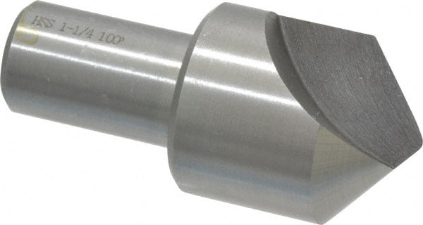 Interstate - 1-1/4" Head Diam, 3/4" Shank Diam, 1 Flute 100° High Speed Steel Countersink - Eagle Tool & Supply