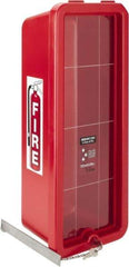 Made in USA - 20 Lb. Capacity, Surface Mount, Crystal Polystyrene Fire Extinguisher Cabinet - 11-1/2 Inch Wide x 28-1/2 Inch High x 9-1/2 Inch Deep, Red - Eagle Tool & Supply