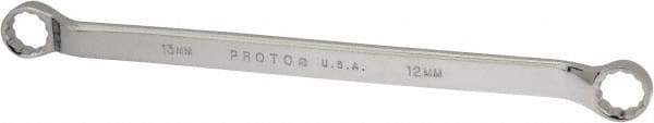 Proto - 12mm x 13mm 12 Point Offset Box Wrench - Double End, 8-7/8" OAL, Steel, Polished Finish, 7.5° Offset - Eagle Tool & Supply