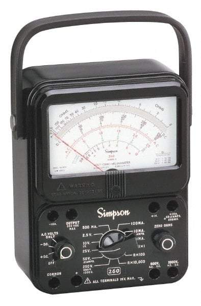 Simpson Electric - 0 VAC to 300 VAC, Current Leakage Tester - Analog Display, 60 Hz, 9V Power Supply - Eagle Tool & Supply