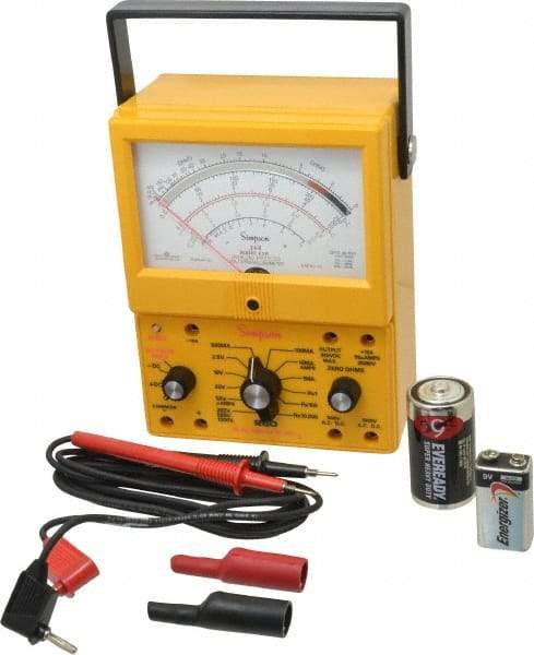 Simpson Electric - 12396, 1,000 VAC/VDC, Analog Manual Ranging Multimeter - 20 mOhm, Measures Voltage, Current, Resistance - Eagle Tool & Supply