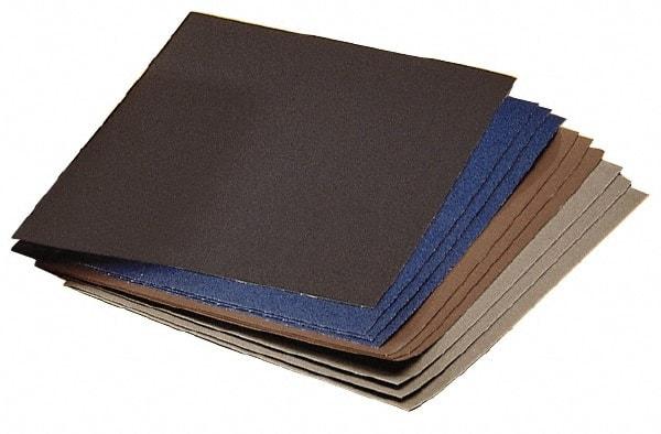 3M - 500 Grit, Aluminum Oxide Sanding Sheet - 11" Long x 9" Wide, Extra Fine Grade, A Weighted Paper Backing - Eagle Tool & Supply