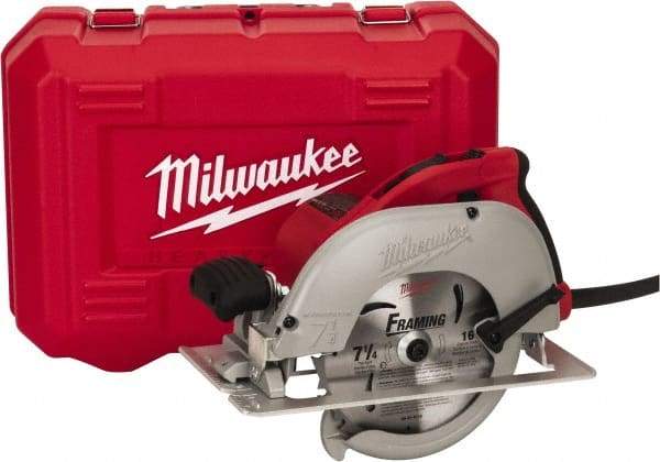 Milwaukee Tool - 15 Amps, 7-1/4" Blade Diam, 5,800 RPM, Electric Circular Saw - 120 Volts, 3.25 hp, 9' Cord Length, 5/8" Arbor Hole, Left Blade - Eagle Tool & Supply