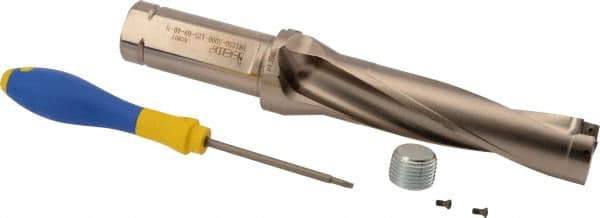 Iscar - 5" Max Drill Depth, 4xD, 1-1/4" Diam, Indexable Insert Drill - 1-1/4" Shank Diam, Whistle Notch Shank - Eagle Tool & Supply