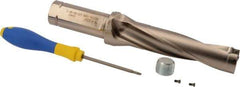 Iscar - 5" Max Drill Depth, 4xD, 1-1/4" Diam, Indexable Insert Drill - 1-1/4" Shank Diam, Whistle Notch Shank - Eagle Tool & Supply