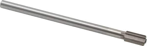 Interstate - 9/16" Diam, 0.4345 to 0.4375" Max Diam Straight Shank, 1-1/8" Flute Length, Machine Expansion Reamer - Straight Flute, 8" OAL, Right Hand Cut, 6 Flutes, High Speed Steel, Bright Finish - Eagle Tool & Supply