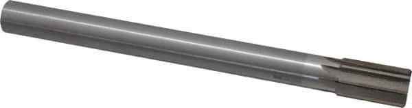 Interstate - 1" Diam, 0.873 to 0.875" Max Diam Straight Shank, 1-5/8" Flute Length, Machine Expansion Reamer - Straight Flute, 10-1/2" OAL, Right Hand Cut, 8 Flutes, High Speed Steel, Bright Finish - Eagle Tool & Supply