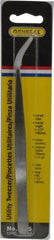 General - 6-1/2" OAL Utility Tweezers - X-LG, Curved Smooth Points - Eagle Tool & Supply