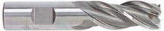 Accupro - 3/4", 3" LOC, 3/4" Shank Diam, 5-1/4" OAL, 3 Flute, Powdered Metal Square End Mill - Single End, Uncoated, Spiral Flute, 42° Helix, Centercutting, Right Hand Cut, Right Hand Flute - Eagle Tool & Supply