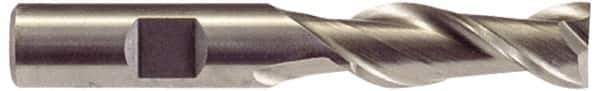 Hertel - 1-1/2", 2" LOC, 1-1/4" Shank Diam, 4-1/2" OAL, 2 Flute, High Speed Steel Square End Mill - Single End, Uncoated, Spiral Flute, 42° Helix, Centercutting, Right Hand Cut, Right Hand Flute - Eagle Tool & Supply