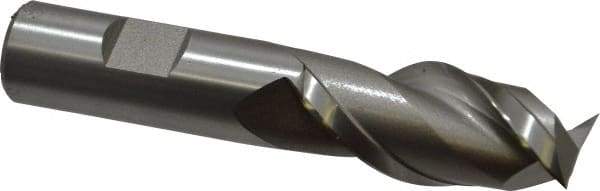 Hertel - 7/8", 1-7/8" LOC, 3/4" Shank Diam, 4-1/8" OAL, 2 Flute, High Speed Steel Square End Mill - Single End, Uncoated, Spiral Flute, 42° Helix, Centercutting, Right Hand Cut, Right Hand Flute - Eagle Tool & Supply