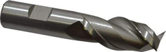 Hertel - 7/8", 1-7/8" LOC, 3/4" Shank Diam, 4-1/8" OAL, 2 Flute, High Speed Steel Square End Mill - Single End, Uncoated, Spiral Flute, 42° Helix, Centercutting, Right Hand Cut, Right Hand Flute - Eagle Tool & Supply