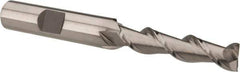 Hertel - 5/16", 1-3/8" LOC, 3/8" Shank Diam, 3-1/8" OAL, 2 Flute, High Speed Steel Square End Mill - Single End, Uncoated, Spiral Flute, 42° Helix, Centercutting, Right Hand Cut, Right Hand Flute - Eagle Tool & Supply