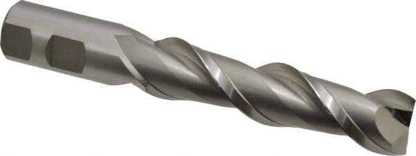 Hertel - 1", 4" LOC, 1" Shank Diam, 6-1/2" OAL, 2 Flute, High Speed Steel Square End Mill - Single End, Uncoated, Spiral Flute, 42° Helix, Centercutting, Right Hand Cut, Right Hand Flute - Eagle Tool & Supply