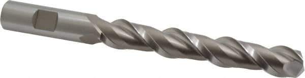 Hertel - 5/8", 4" LOC, 5/8" Shank Diam, 6-1/8" OAL, 2 Flute, High Speed Steel Square End Mill - Single End, Uncoated, Spiral Flute, 42° Helix, Centercutting, Right Hand Cut, Right Hand Flute - Eagle Tool & Supply