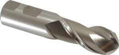 Hertel - 1" Diam, 2" LOC, 2 Flute High Speed Steel Ball End Mill - Uncoated, Single End, 4-1/2" OAL, 1" Shank Diam, Spiral Flute - Eagle Tool & Supply