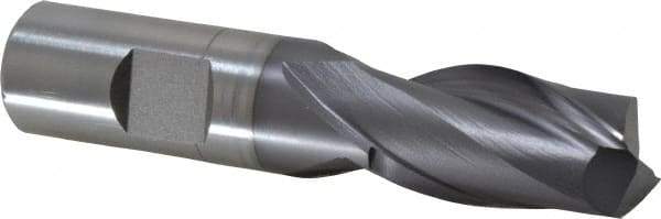 Hertel - 3/4", 1-5/16" LOC, 3/4" Shank Diam, 3-9/16" OAL, 2 Flute, Cobalt Square End Mill - Single End, TiCN Finish, Spiral Flute, 30° Helix, Centercutting, Right Hand Cut, Right Hand Flute - Eagle Tool & Supply