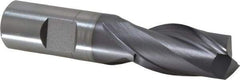 Hertel - 3/4", 1-5/16" LOC, 3/4" Shank Diam, 3-9/16" OAL, 2 Flute, Cobalt Square End Mill - Single End, TiCN Finish, Spiral Flute, 30° Helix, Centercutting, Right Hand Cut, Right Hand Flute - Eagle Tool & Supply