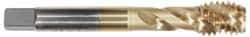 Accupro - 5/16-18 UNC 3 Flute 2B Modified Bottoming Spiral Flute Tap - Powdered Metal, TiCN Finish, 2-23/32" OAL, Right Hand Flute, Right Hand Thread, H5 - Eagle Tool & Supply