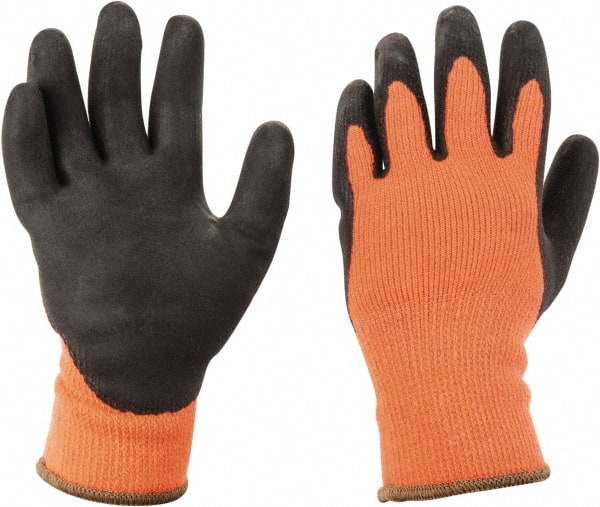PRO-SAFE - Size M (8) Latex Coated Acrylic/Terry Cold Protection High Visibility Work Gloves - Eagle Tool & Supply