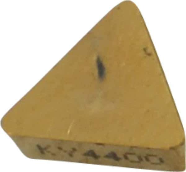 Kennametal - TPG222 T0420 Grade KY4400 Ceramic Turning Insert - TiN Finish, 60° Triangle, 1/4" Inscr Circle, 1/8" Thick, 1/32" Corner Radius - Eagle Tool & Supply