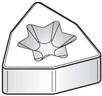 Kennametal - WNGX453 T0820 Grade KY3500 Ceramic Turning Insert - Uncoated, 80° Trigon, 1/2" Inscr Circle, 5/16" Thick, 3/64" Corner Radius - Eagle Tool & Supply