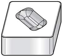 Kennametal - CNGX452 T0420FW Grade KY3500 Ceramic Turning Insert - Uncoated, 80° Diamond, 1/2" Inscr Circle, 5/16" Thick, 1/32" Corner Radius - Eagle Tool & Supply