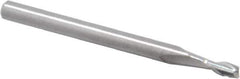 RobbJack - 3/32", 3/16" LOC, 1/8" Shank Diam, 1-1/2" OAL, 2 Flute, Solid Carbide Square End Mill - Single End, Uncoated, Spiral Flute, 30° Helix, Centercutting, Right Hand Cut, Right Hand Flute, Series S1-201 - Eagle Tool & Supply