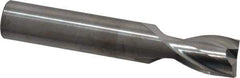 RobbJack - 1/2", 5/8" LOC, 1/2" Shank Diam, 3" OAL, 2 Flute, Solid Carbide Square End Mill - Single End, Uncoated, Spiral Flute, 30° Helix, Centercutting, Right Hand Cut, Right Hand Flute, Series S1-201 - Eagle Tool & Supply