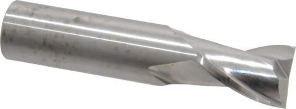 RobbJack - 3/4", 1" LOC, 3/4" Shank Diam, 3-1/2" OAL, 2 Flute, Solid Carbide Square End Mill - Single End, Uncoated, Spiral Flute, 30° Helix, Centercutting, Right Hand Cut, Right Hand Flute, Series S1-201 - Eagle Tool & Supply
