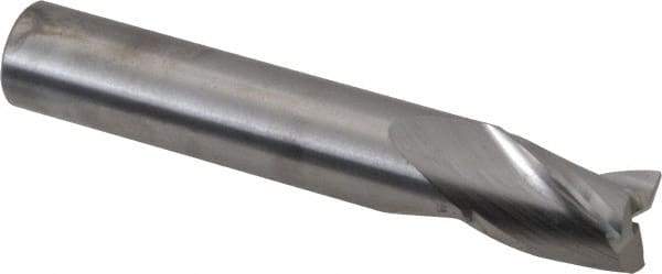 RobbJack - 1/2" Diam, 5/8" LOC, 1/2" Shank Diam, 3" OAL, 3 Flute Solid Carbide Square End Mill - Single End, Uncoated, Spiral Flute, 30° Helix Angle, Centercutting, Right Hand Cut, Right Hand Flute, Stub Length - Eagle Tool & Supply