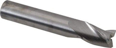 RobbJack - 1/2" Diam, 5/8" LOC, 1/2" Shank Diam, 3" OAL, 3 Flute Solid Carbide Square End Mill - Single End, Uncoated, Spiral Flute, 30° Helix Angle, Centercutting, Right Hand Cut, Right Hand Flute, Stub Length - Eagle Tool & Supply