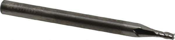 RobbJack - 1/16", 1/8" LOC, 1/8" Shank Diam, 1-1/2" OAL, 4 Flute, Solid Carbide Square End Mill - Single End, Uncoated, Spiral Flute, 30° Helix, Centercutting, Right Hand Cut, Right Hand Flute, Series S1-401 - Eagle Tool & Supply