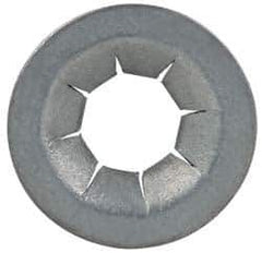 Made in USA - 17/32" OD, Spring Steel Push Nut - Zinc-Plated, 7/32" Shaft Diam - Eagle Tool & Supply