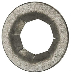 Made in USA - 7/8" OD, Spring Steel Push Nut - Zinc-Plated, 7/16" Shaft Diam - Eagle Tool & Supply