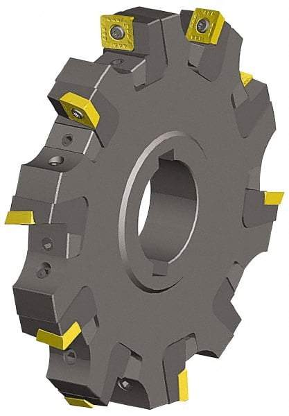 Kennametal - Arbor Hole Connection, 0.548" Cutting Width, 1.03" Depth of Cut, 4" Cutter Diam, 1-1/4" Hole Diam, 6 Tooth Indexable Slotting Cutter - KSSS Toolholder, SPCT, SPET, SPPT Insert - Eagle Tool & Supply