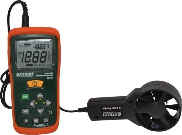 Extech - 0.4 to 30 m/Sec Air CFM and CMM Thermo Anemometer - 140°F Max - Eagle Tool & Supply