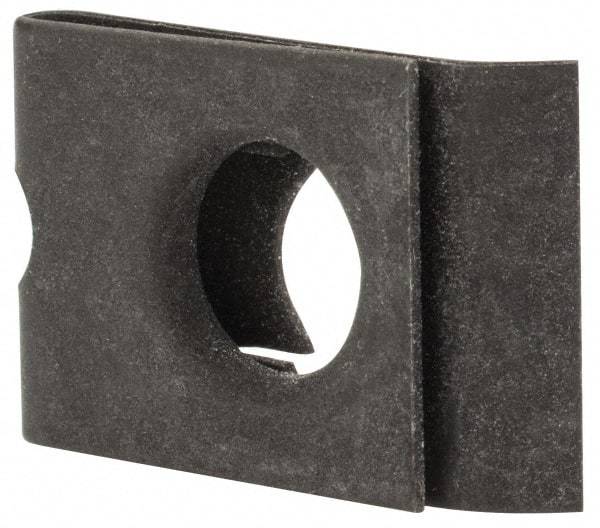 Made in USA - #10-32 Screw, 0.025 to 1/16" Thick, Spring Steel Standard U Nut - 5/16" Center Edge, Black Phosphate Finish - Eagle Tool & Supply