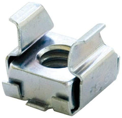 Made in USA - 3/8-16 Screw, 0.093 to 1/8" Thick, Spring Steel Cage Nut - Zinc-Plated Finish - Eagle Tool & Supply