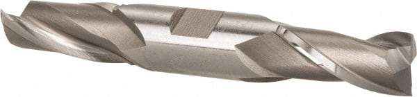 Hertel - 11/16", 1-5/16" LOC, 3/4" Shank Diam, 5" OAL, 2 Flute, High Speed Steel Square End Mill - Double End, Uncoated, Spiral Flute, 30° Helix, Centercutting, Right Hand Cut, Right Hand Flute - Eagle Tool & Supply