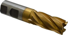 Hertel - 1" Diam, Fine Pitch, 2" LOC, 5 Flute Cobalt Roughing Square End Mill - TiN Finish, 4-1/2" OAL, 1" Shank Diam, Single End, 30° Helix - Eagle Tool & Supply