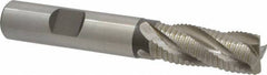 Hertel - 1/2" Diam, Fine Pitch, 1-1/4" LOC, 4 Flute Cobalt Roughing Square End Mill - Uncoated, 3-1/4" OAL, 1/2" Shank Diam, Single End, Centercutting, 30° Helix - Eagle Tool & Supply