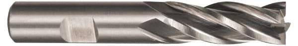 Hertel - 3/4", 2-1/4" LOC, 3/4" Shank Diam, 4-1/2" OAL, 4 Flute, Cobalt Square End Mill - Single End, Uncoated, Spiral Flute, 30° Helix, Centercutting, Right Hand Cut, Right Hand Flute - Eagle Tool & Supply