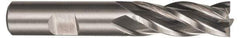 Hertel - 3/4", 2-1/4" LOC, 3/4" Shank Diam, 4-1/2" OAL, 4 Flute, Cobalt Square End Mill - Single End, Uncoated, Spiral Flute, 30° Helix, Centercutting, Right Hand Cut, Right Hand Flute - Eagle Tool & Supply
