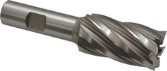 Hertel - 1", 1-7/8" LOC, 5/8" Shank Diam, 4" OAL, 6 Flute, High Speed Steel Square End Mill - Single End, Uncoated, Spiral Flute, 30° Helix, Right Hand Cut, Right Hand Flute - Eagle Tool & Supply