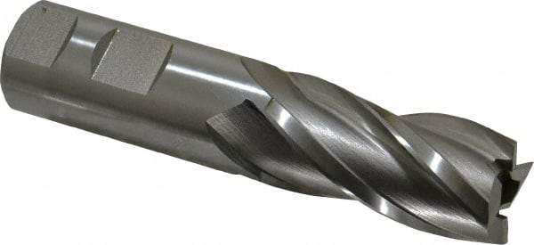Hertel - 1", 2" LOC, 1" Shank Diam, 4-1/2" OAL, 4 Flute, High Speed Steel Square End Mill - Single End, Uncoated, Spiral Flute, 30° Helix, Right Hand Cut, Right Hand Flute - Eagle Tool & Supply