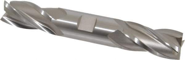 Hertel - 1", 1-7/8" LOC, 1" Shank Diam, 6-3/8" OAL, 4 Flute, High Speed Steel Square End Mill - Double End, Uncoated, Spiral Flute, 30° Helix, Centercutting, Right Hand Cut, Right Hand Flute - Eagle Tool & Supply