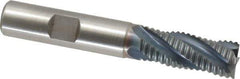 Hertel - 1/2" Diam, Coarse Pitch, 1-1/4" LOC, 4 Flute Cobalt Roughing Square End Mill - TiCN Finish, 3-1/4" OAL, 1/2" Shank Diam, Single End, 30° Helix - Eagle Tool & Supply