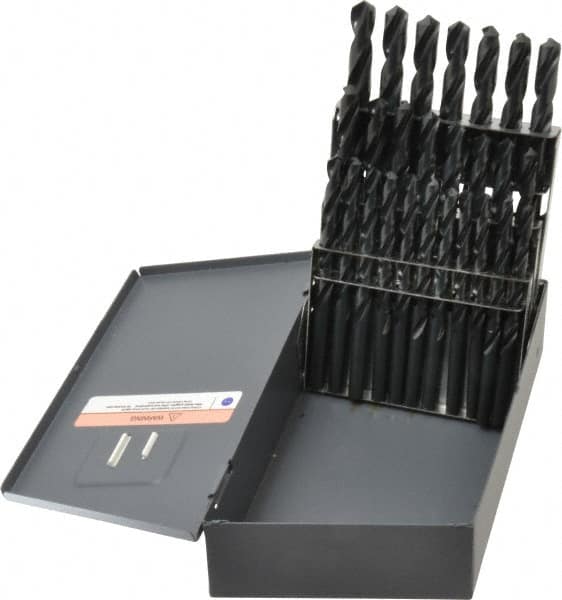 Hertel - 118° Point, Oxide Finish, High Speed Steel Jobber Length Drill Bit Set - Eagle Tool & Supply