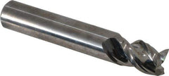 Niagara Cutter - 1/2", 5/8" LOC, 1/2" Shank Diam, 3" OAL, 3 Flute, Solid Carbide Square End Mill - Single End, Uncoated, Spiral Flute, 45° Helix, Centercutting, Right Hand Cut, Right Hand Flute, Series A345 - Eagle Tool & Supply